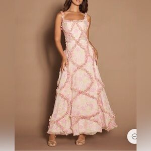 Azazie Pink Floral Dress